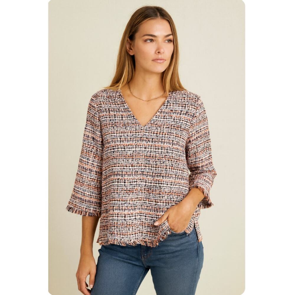 Tuckernuck Multicolor V-Neck Blouse